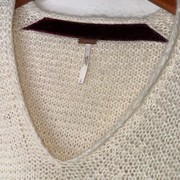 FREE PEOPLE All Mine Alpaca Wool Chunky Slouchy Soft Sweater Ivory Size Small - Picture 6 of 13